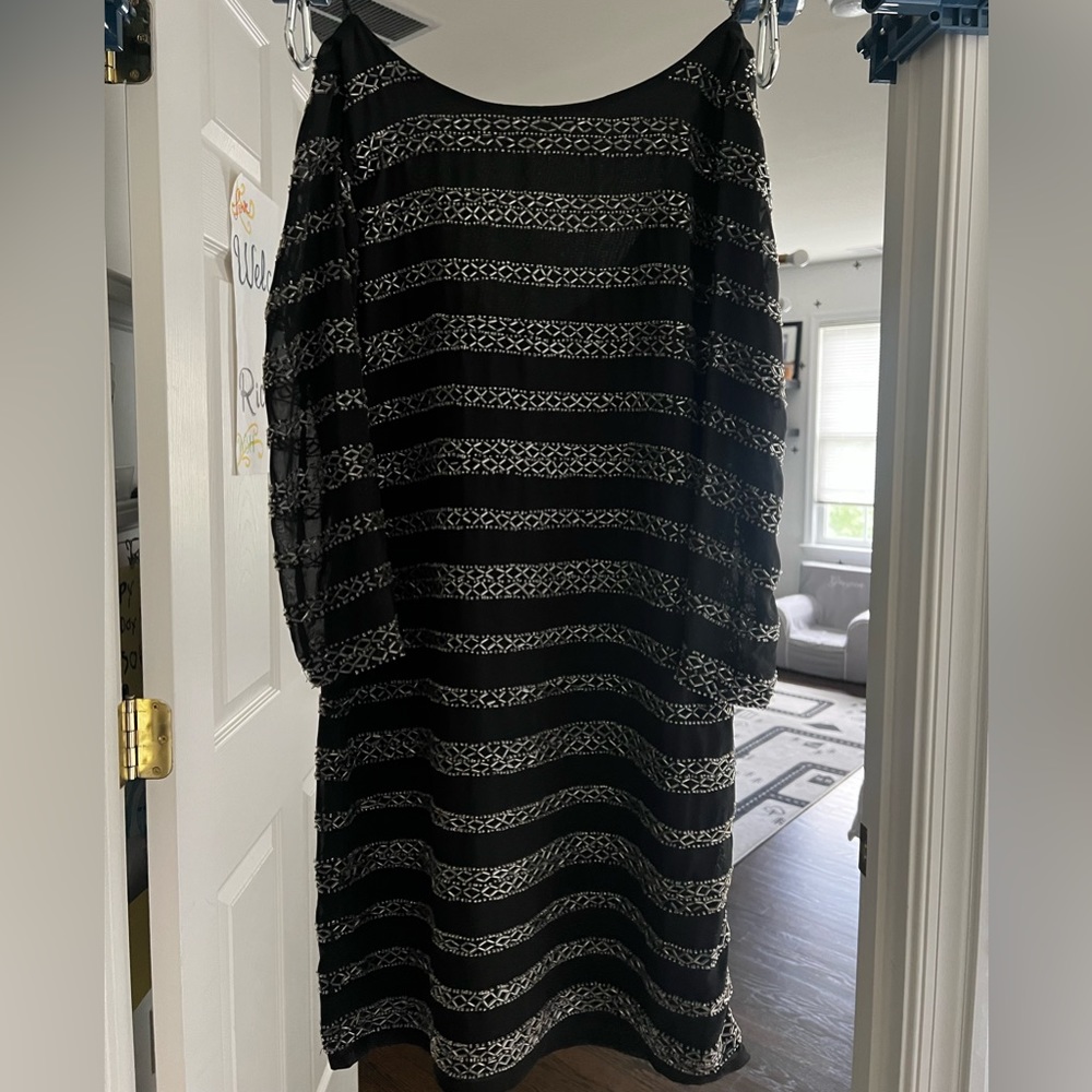 Black sequin cocktail dress